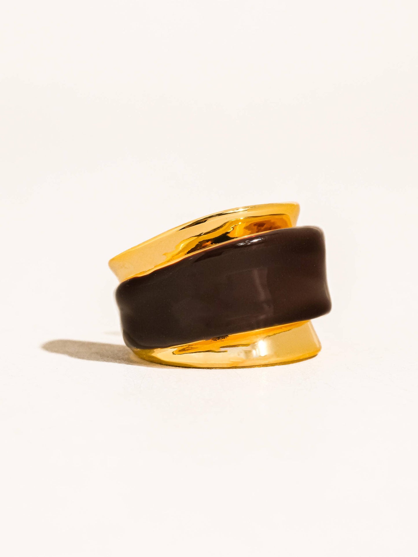 Josiah 18K Gold Layered Enamel Band Ring