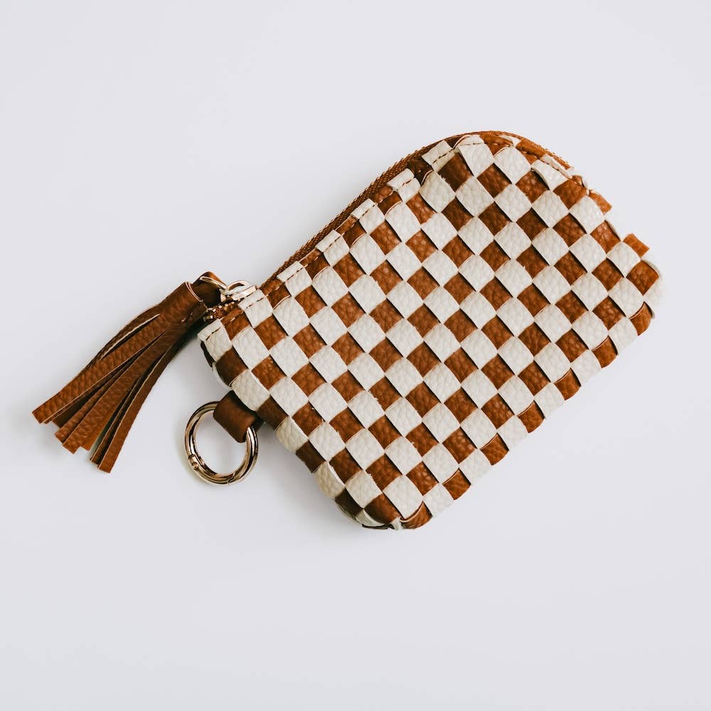 Paris Card Wallet: Woven Brown