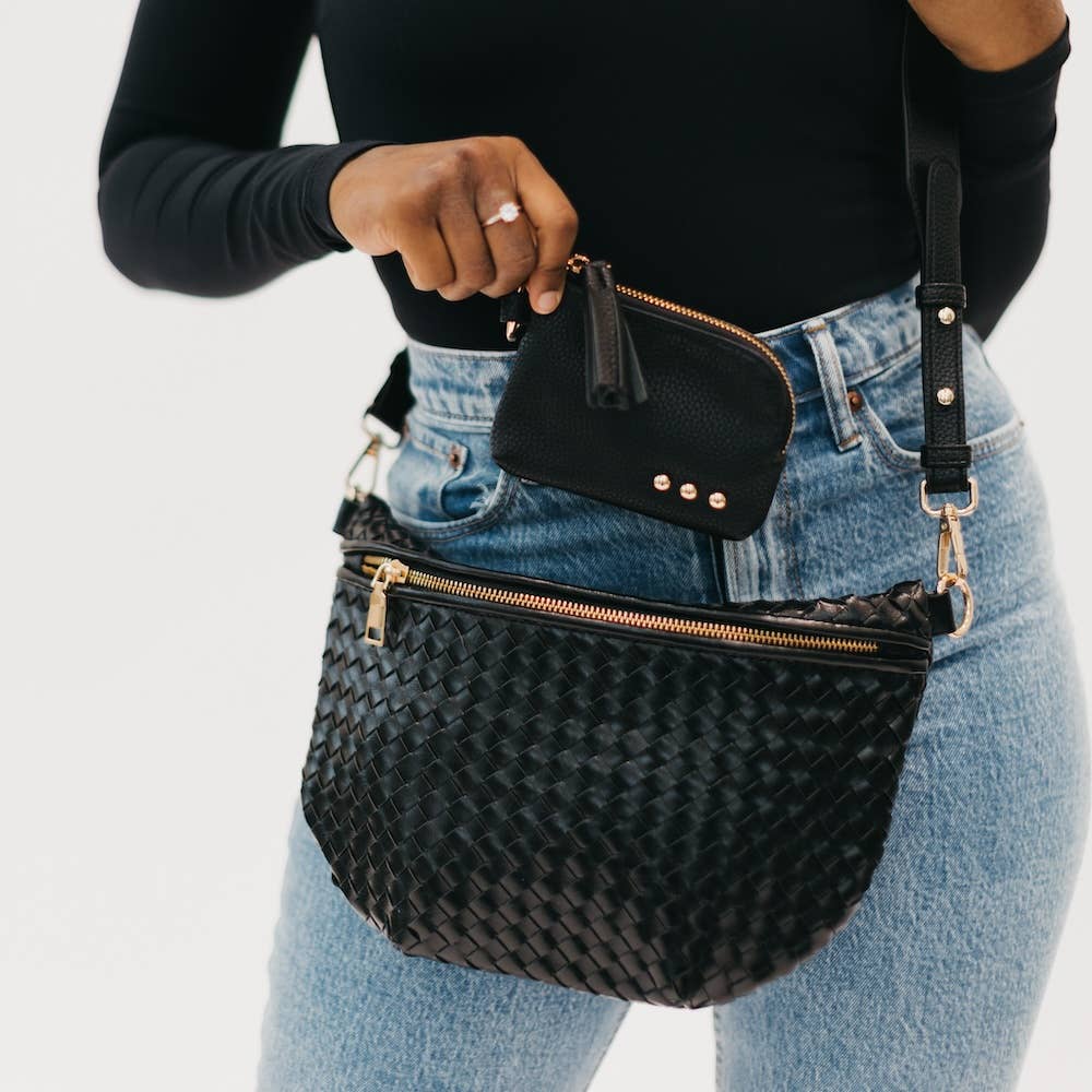 Paris Card Wallet: Woven Brown