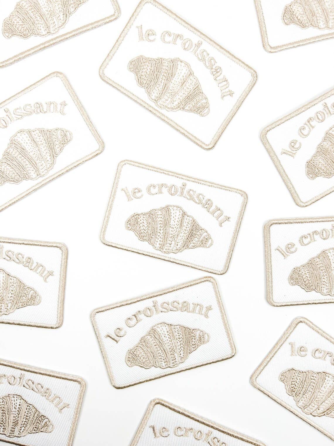 Le Croissant Embroidered Iron-On Patch Food Baking French