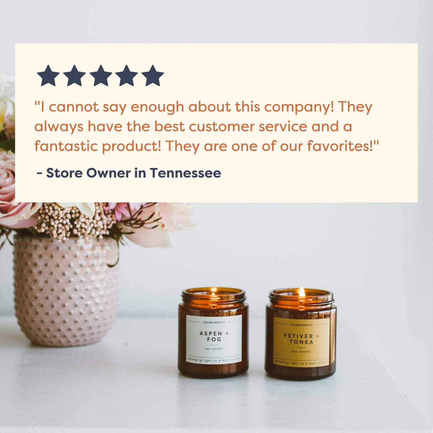 Calyan Mini Amber Jar Soy Candle