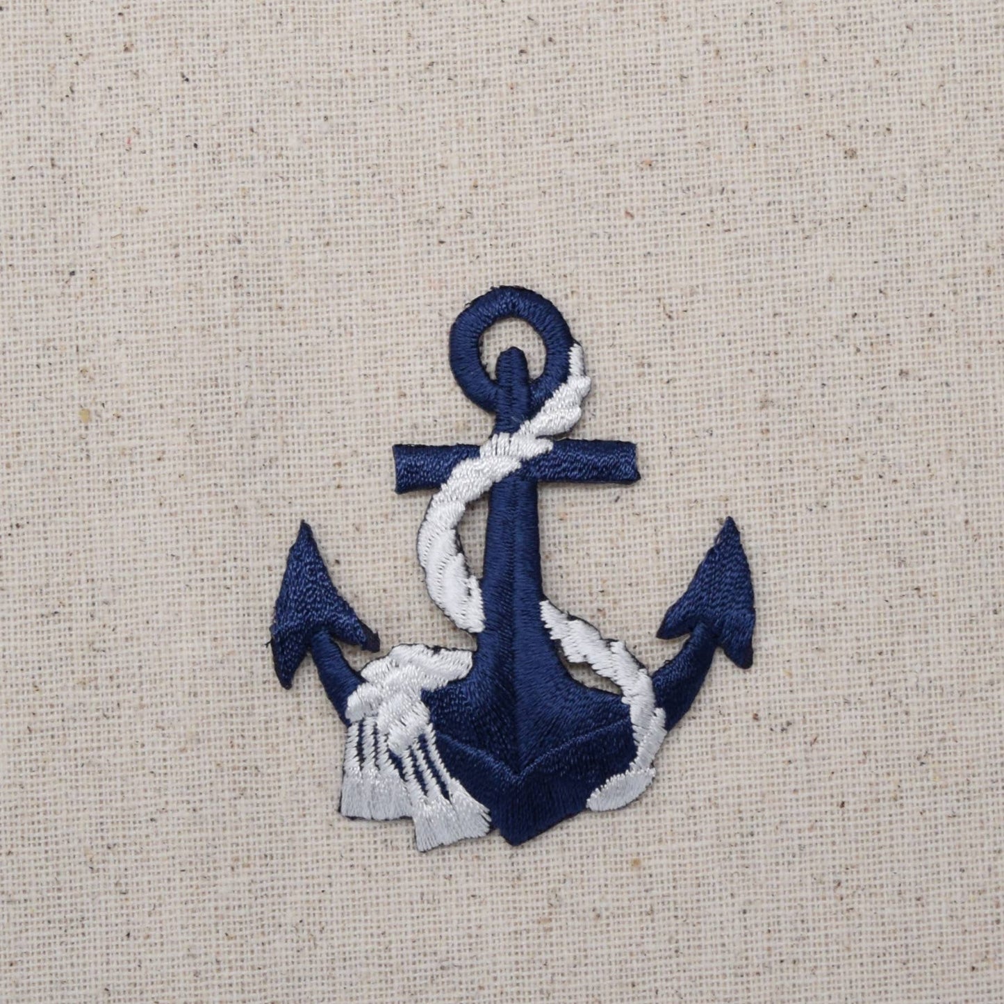 Anchor - Navy Blue/White Rope costal Iron on Patch