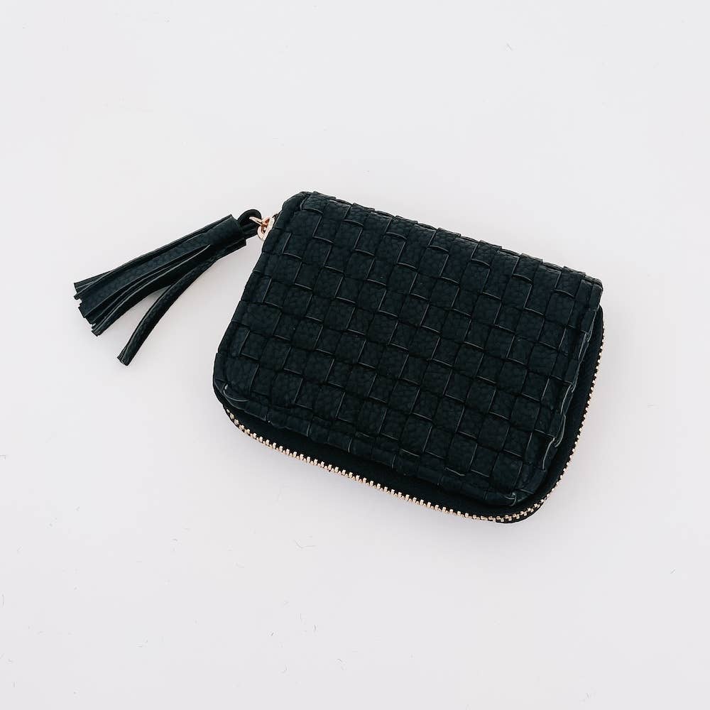 Wynona Woven Wallet: Black