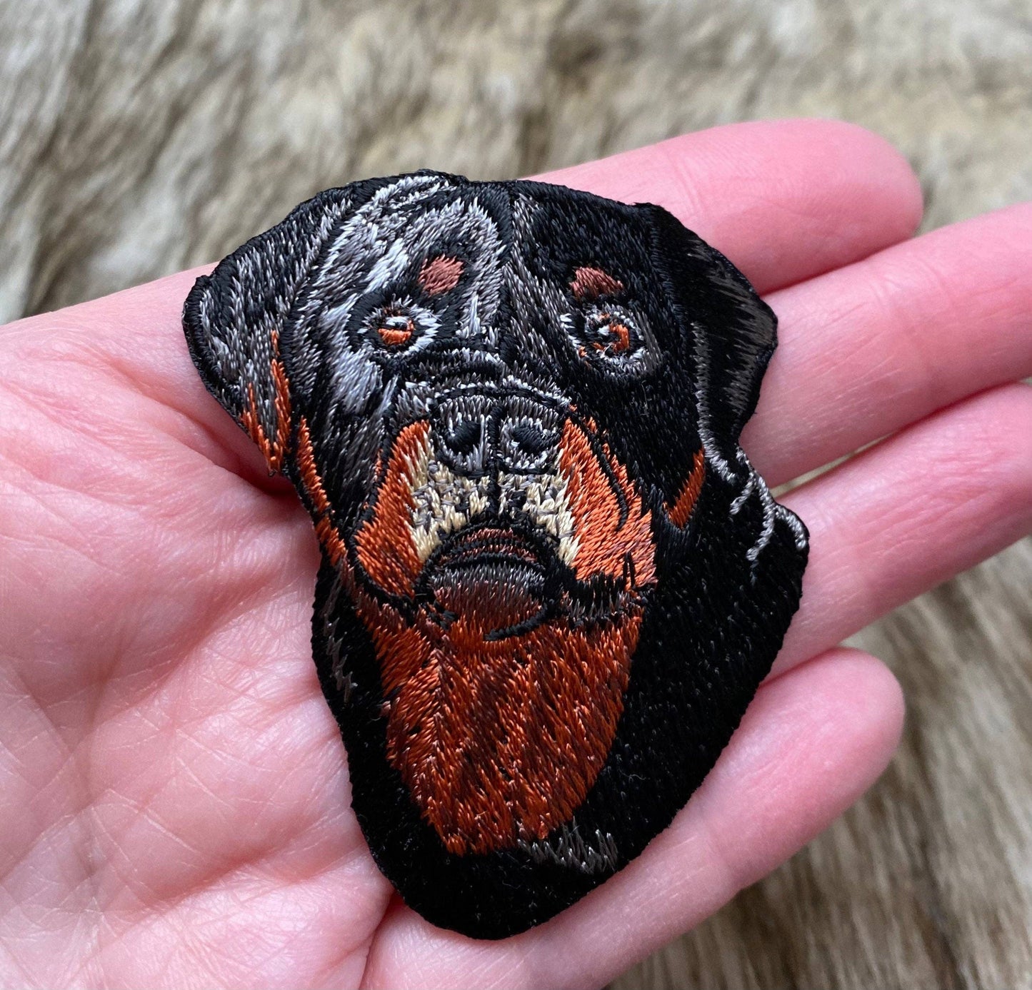 Rottie Head - Puppy Dog - Rottweiler - Embroidered Patch