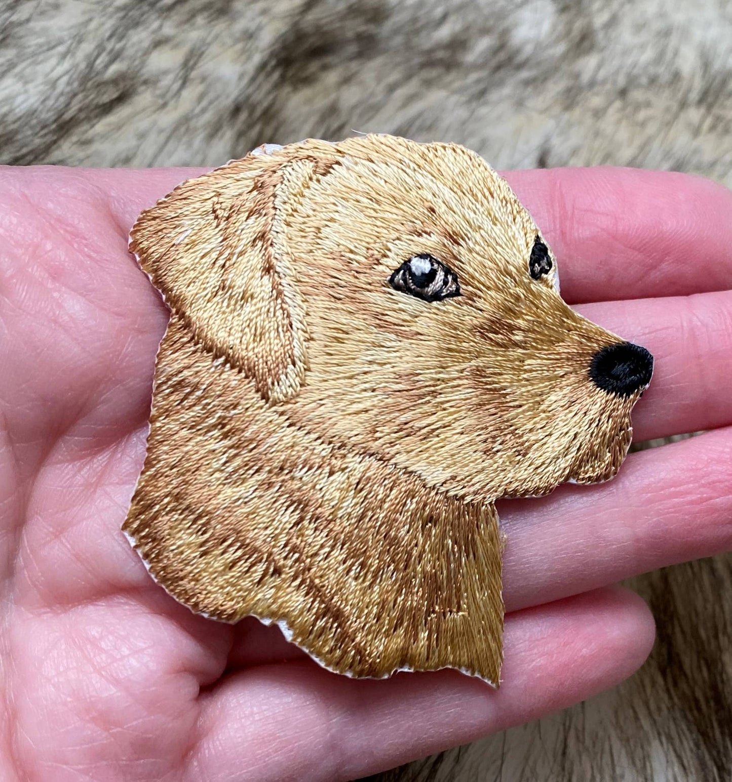 Yellow Lab Head, Puppy Dog, Labrador Retriever Iron on Patch