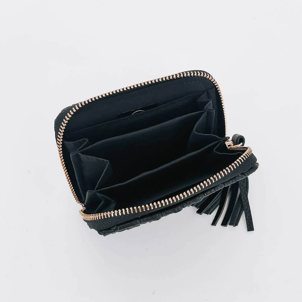 Wynona Woven Wallet: Black