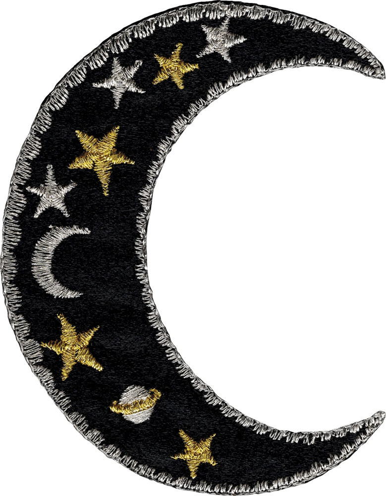 Patch - Celestial - Moon with Stars and Planet Inside 3"