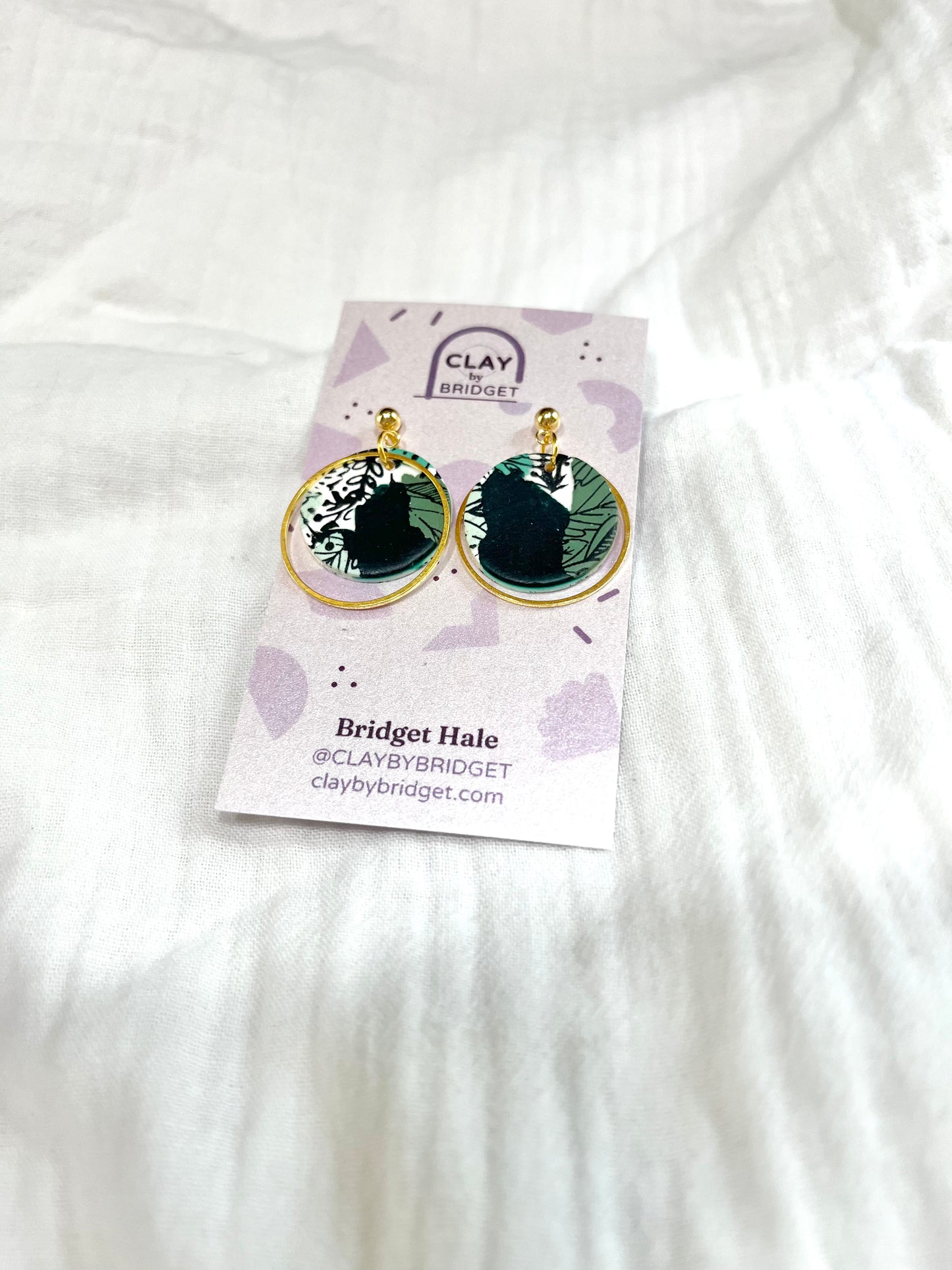 Green Terrazzo Dangles