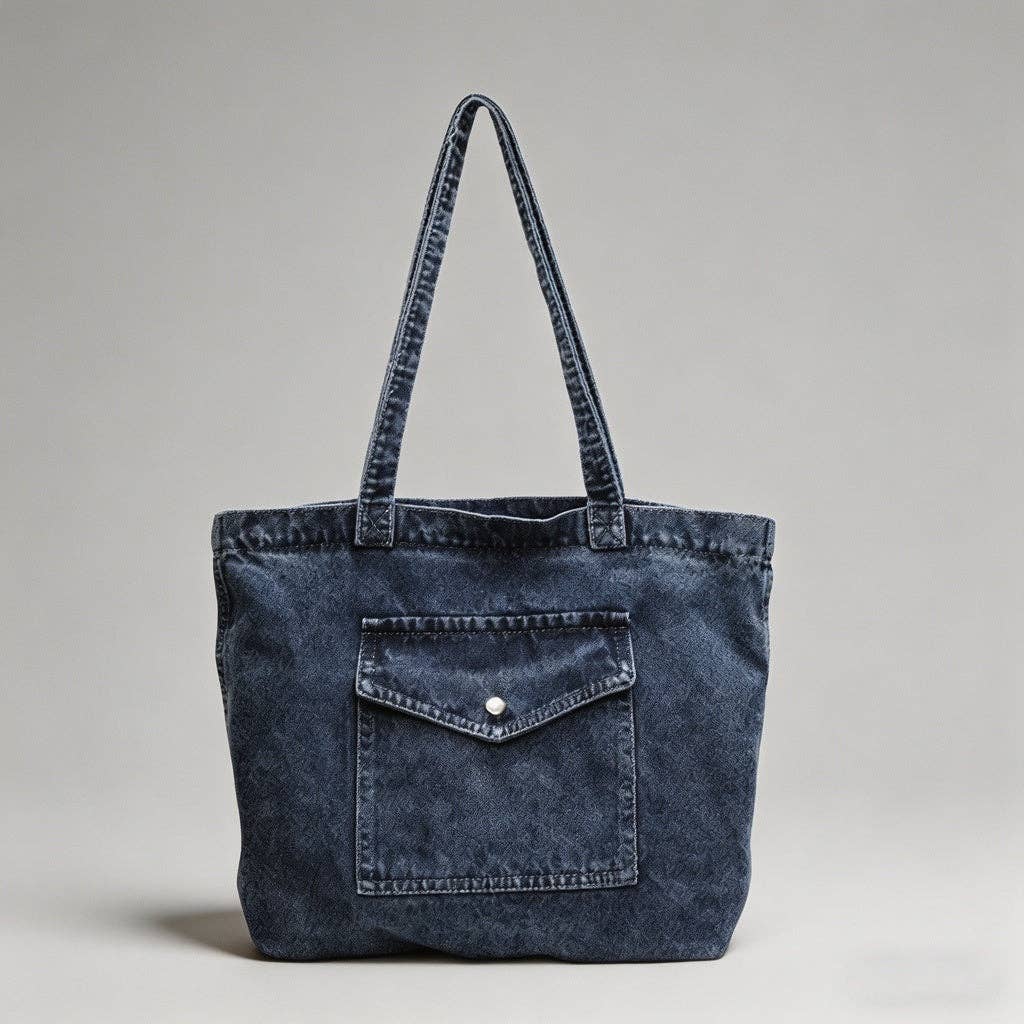 Vintage Denim Tote Bag: Denim Blue / One Size