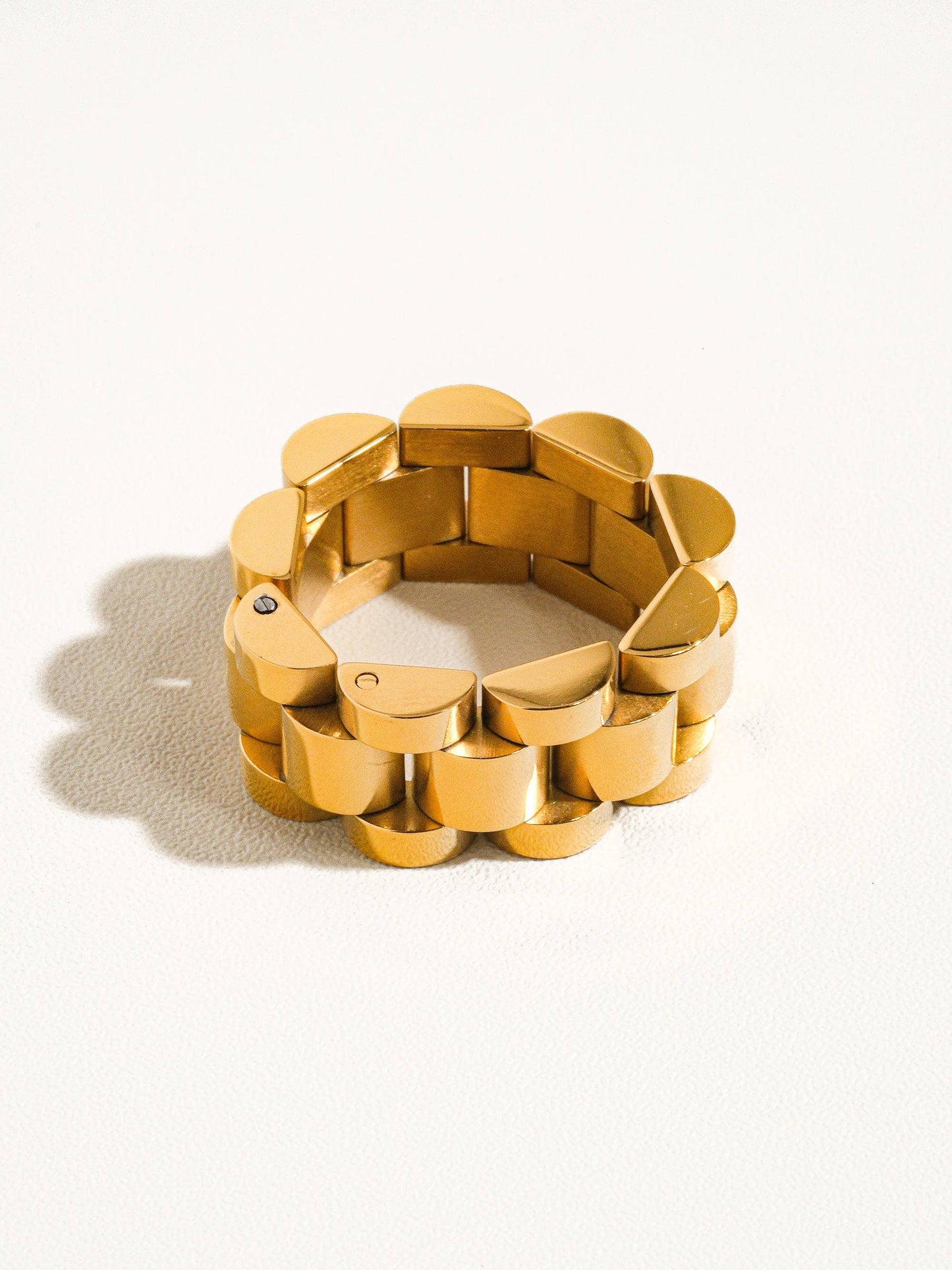 Zane Non-Tarnish Watch Band Ring: Yellow Gold / 8