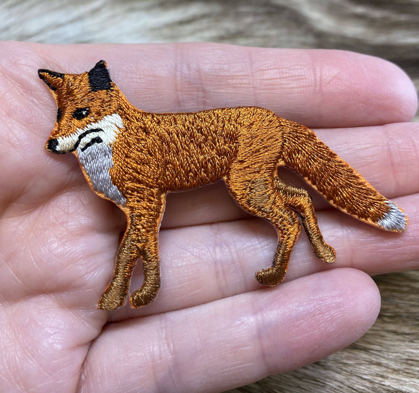 Natural Red Fox - Walking Left - Full Body, Iron on Patch