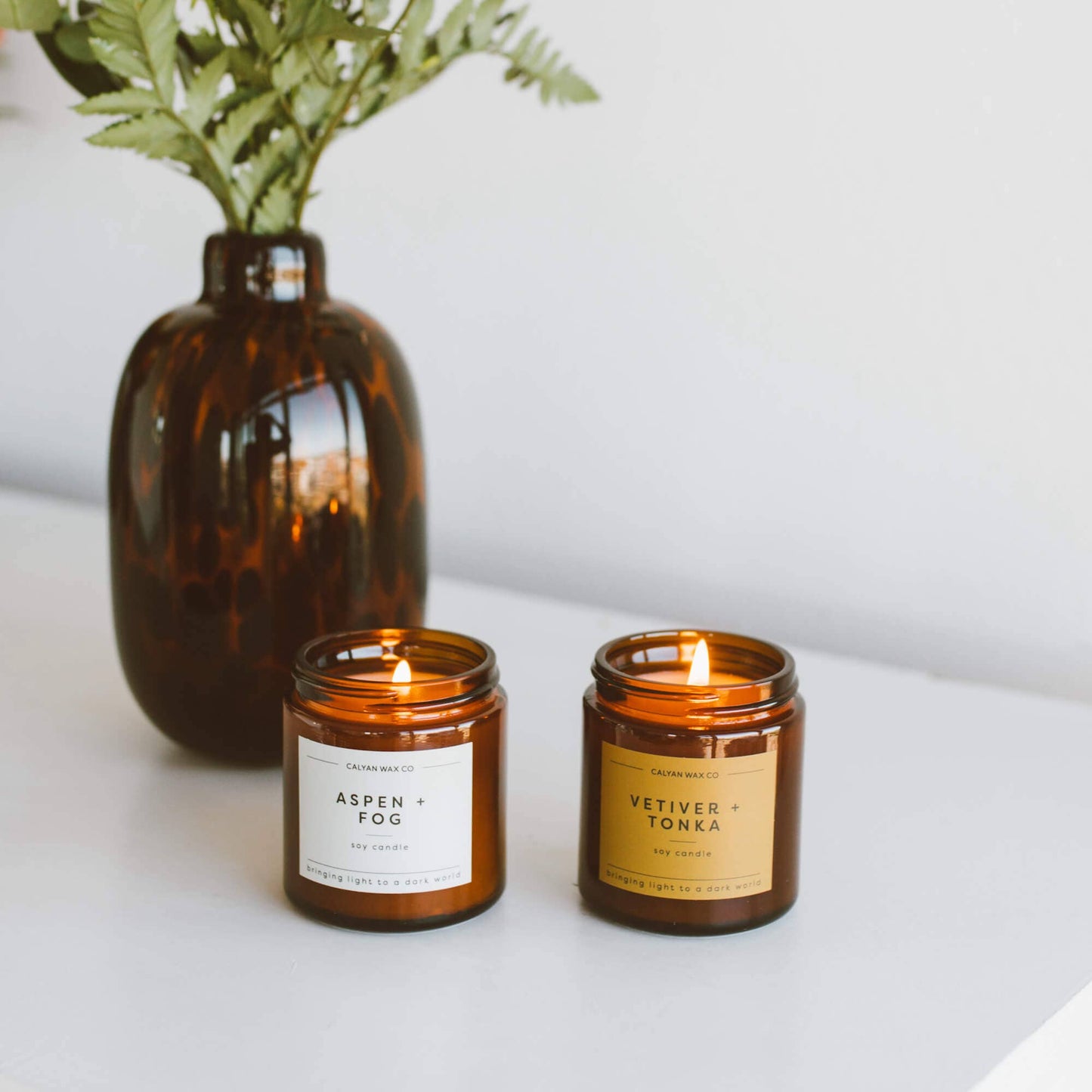 Calyan Mini Amber Jar Soy Candle