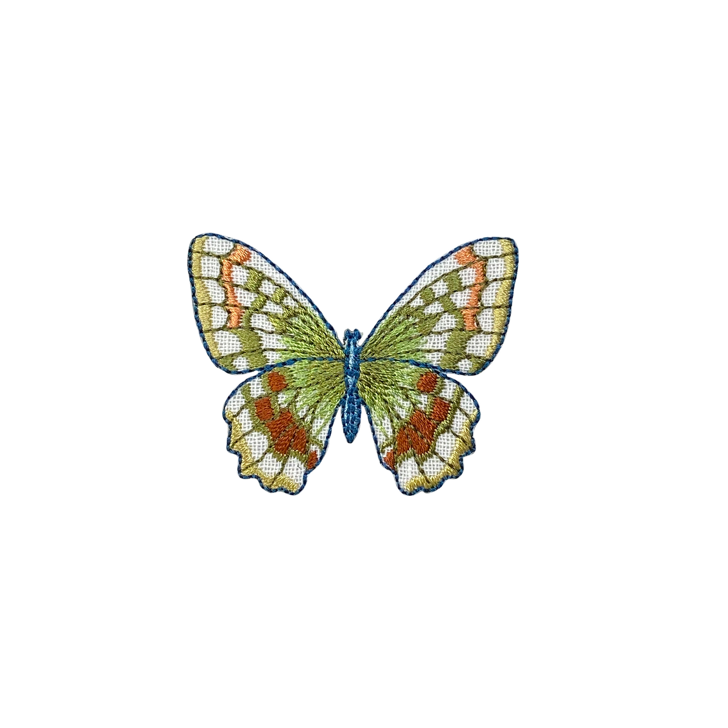Butterfly - Green and Brown - Iron on Applique - Embroidered Patch - 1516979A