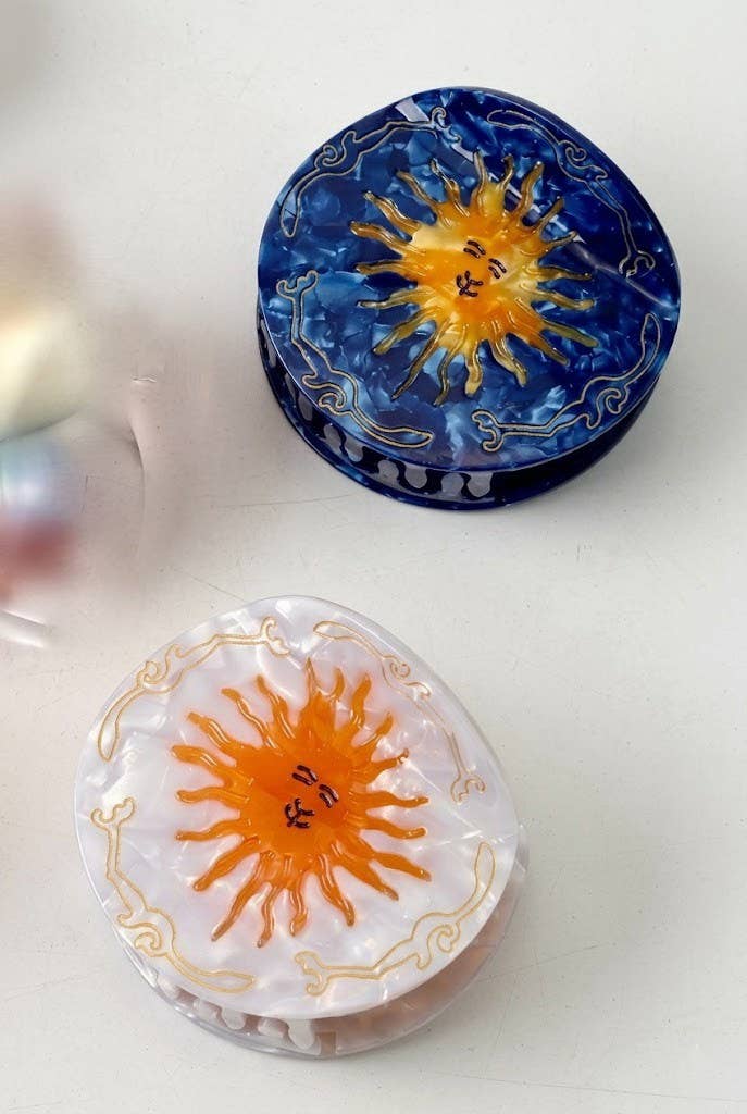 Jumbo Celestial Sun Hair Claw Clip | 40H1167: Navy