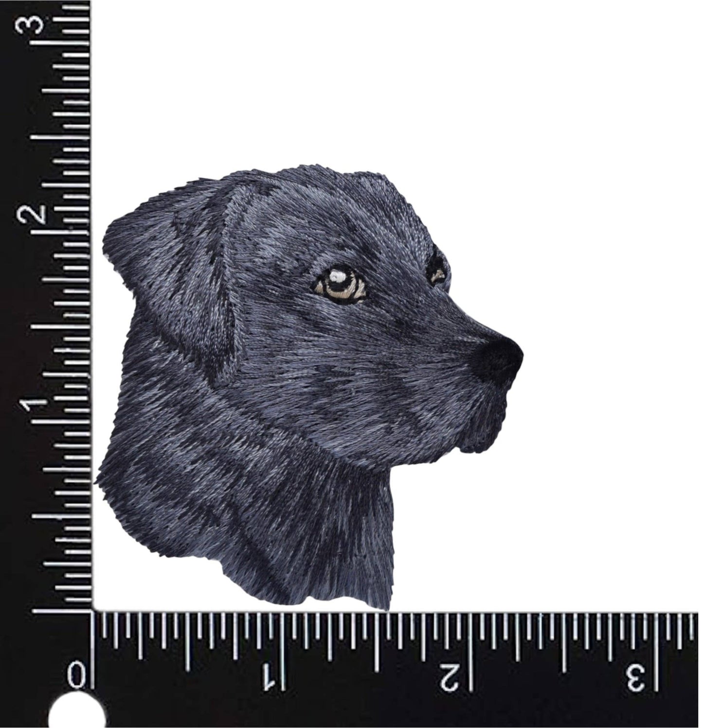 Lab Head Black Puppy Dog Labrador Retriever Iron on Patch