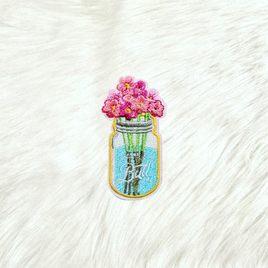 Have A Ball Canning Flower Embroidery Iron On Patch