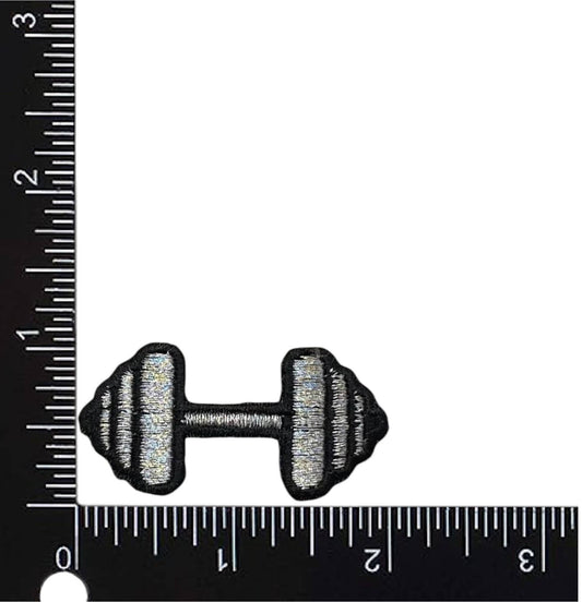 Flexed Arm or Dumbbell, Gym, Exercise, Fitness Iron on Patch: Dumbbell