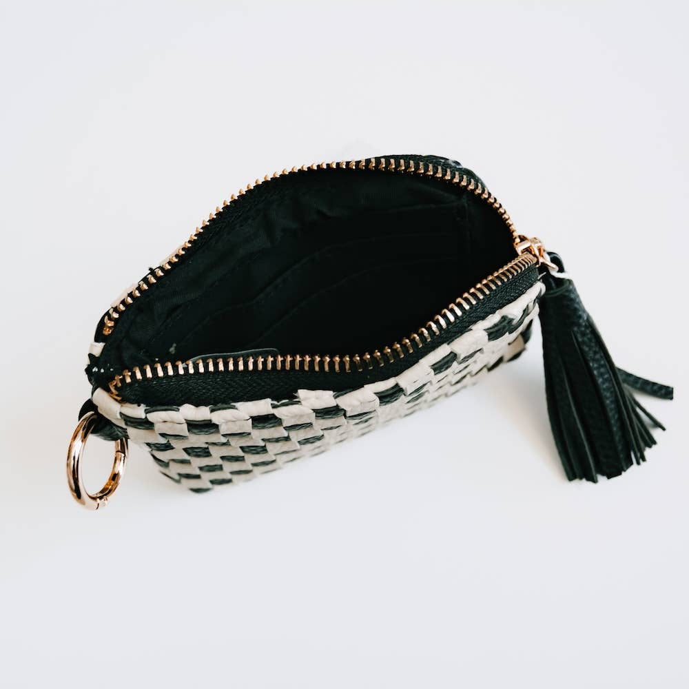 Paris Card Wallet: Woven Brown