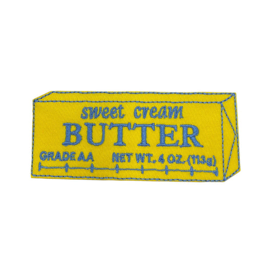 Stick of Sweet Cream Butter, Embroidered Iron on Patch