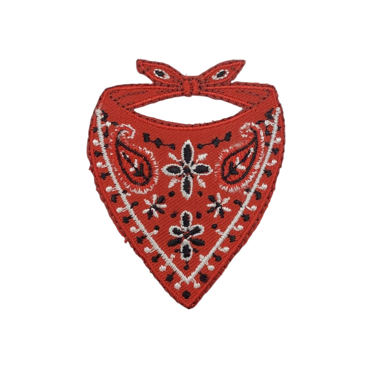 Red Bandana Neckerchief Embroidered Iron on Patch