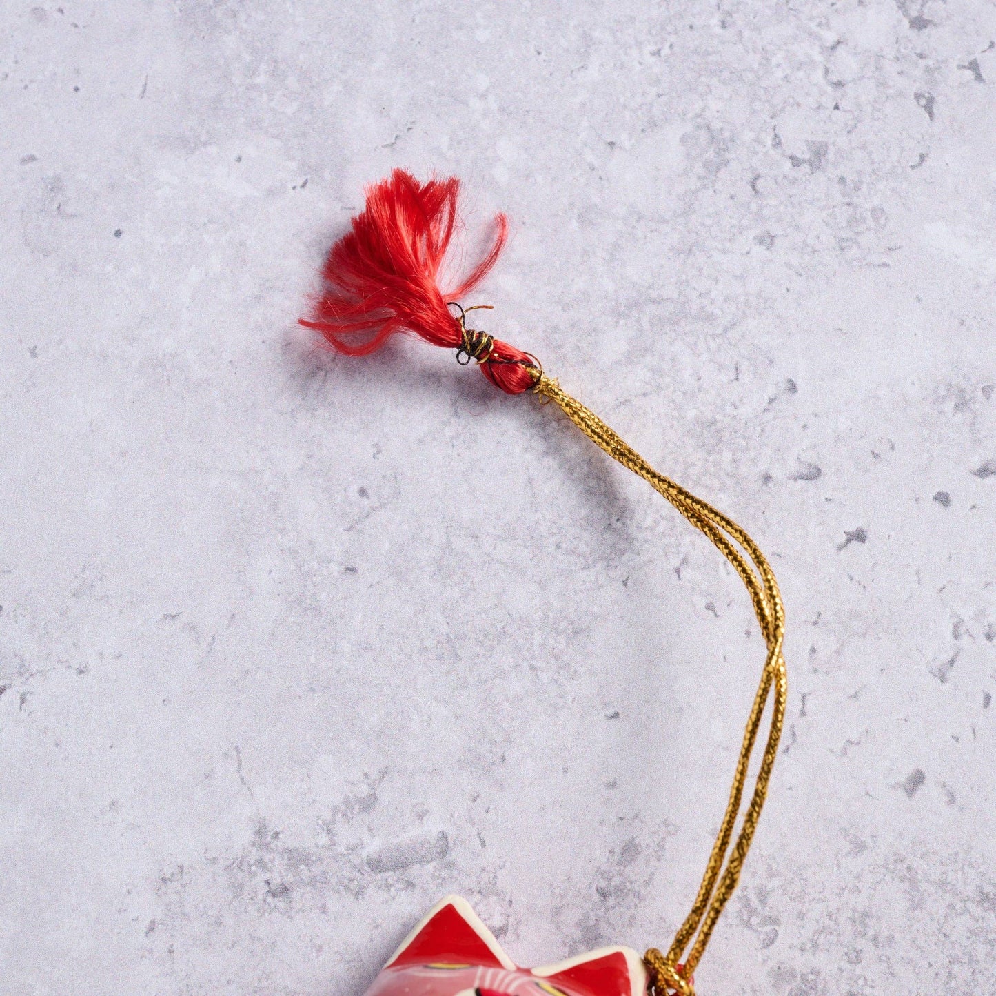 Painted Floral Cat Paper Mache Ornament