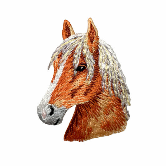 Chestnut Horse Head - Facing Left Iron on Patch