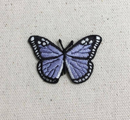 Small Lilac Butterfly Embroidered Iron on Patch