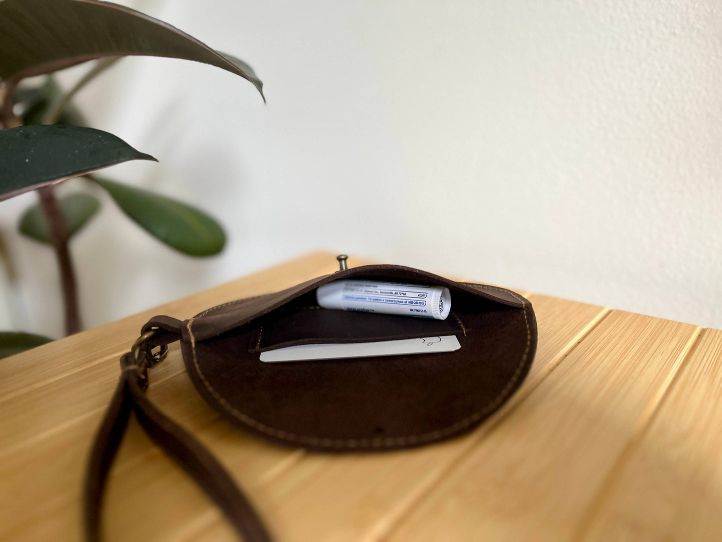 Handmaid Leather Half Moon Wristlet