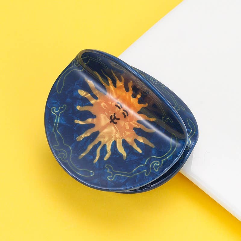 Jumbo Celestial Sun Hair Claw Clip | 40H1167: Navy
