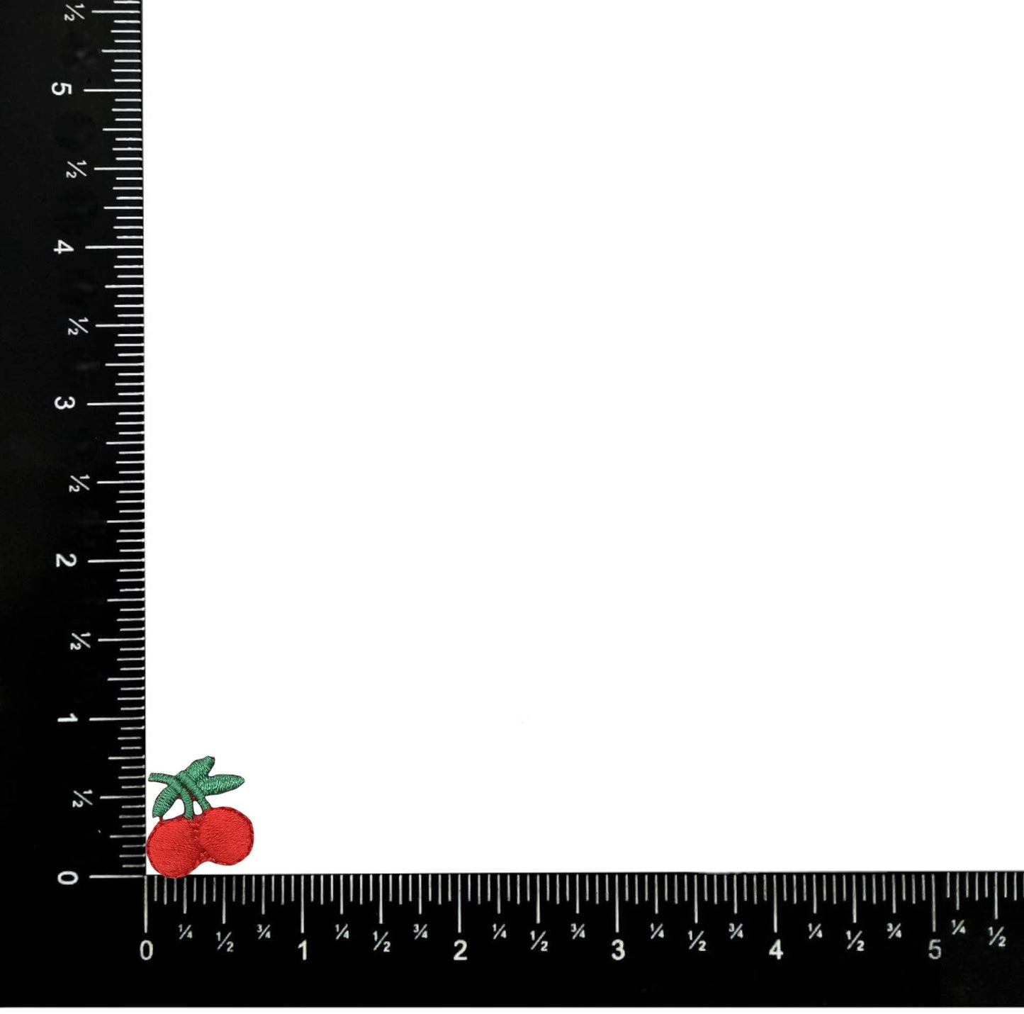 Cherries Two Red Cherry on Stem Iron on Patch