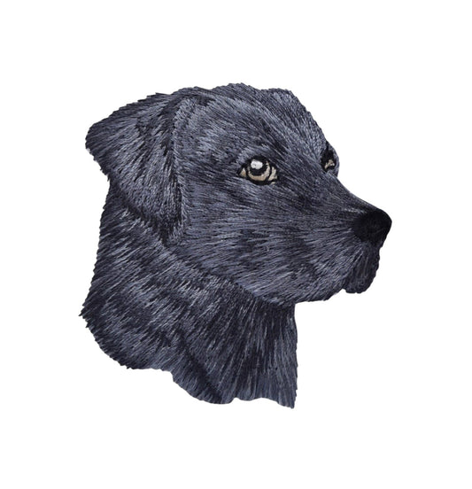 Lab Head Black Puppy Dog Labrador Retriever Iron on Patch
