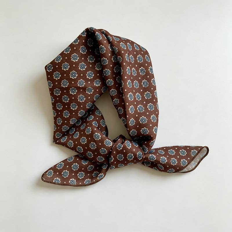 Coffee Floral Print Bandana