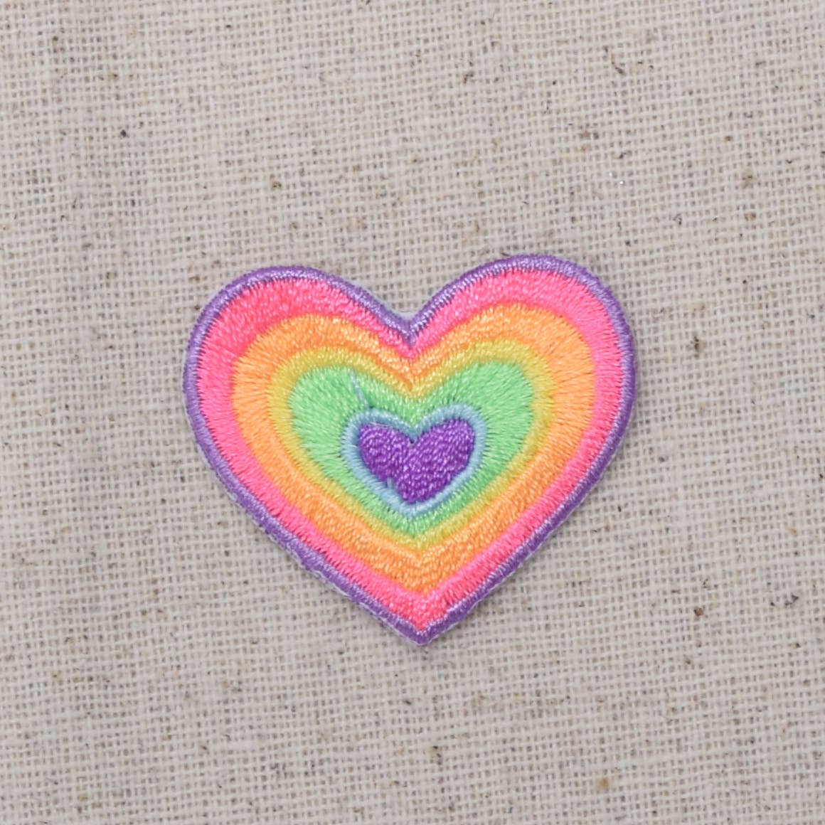 Heart, Pastel Multi-color, Retro Hippie Iron on Patch