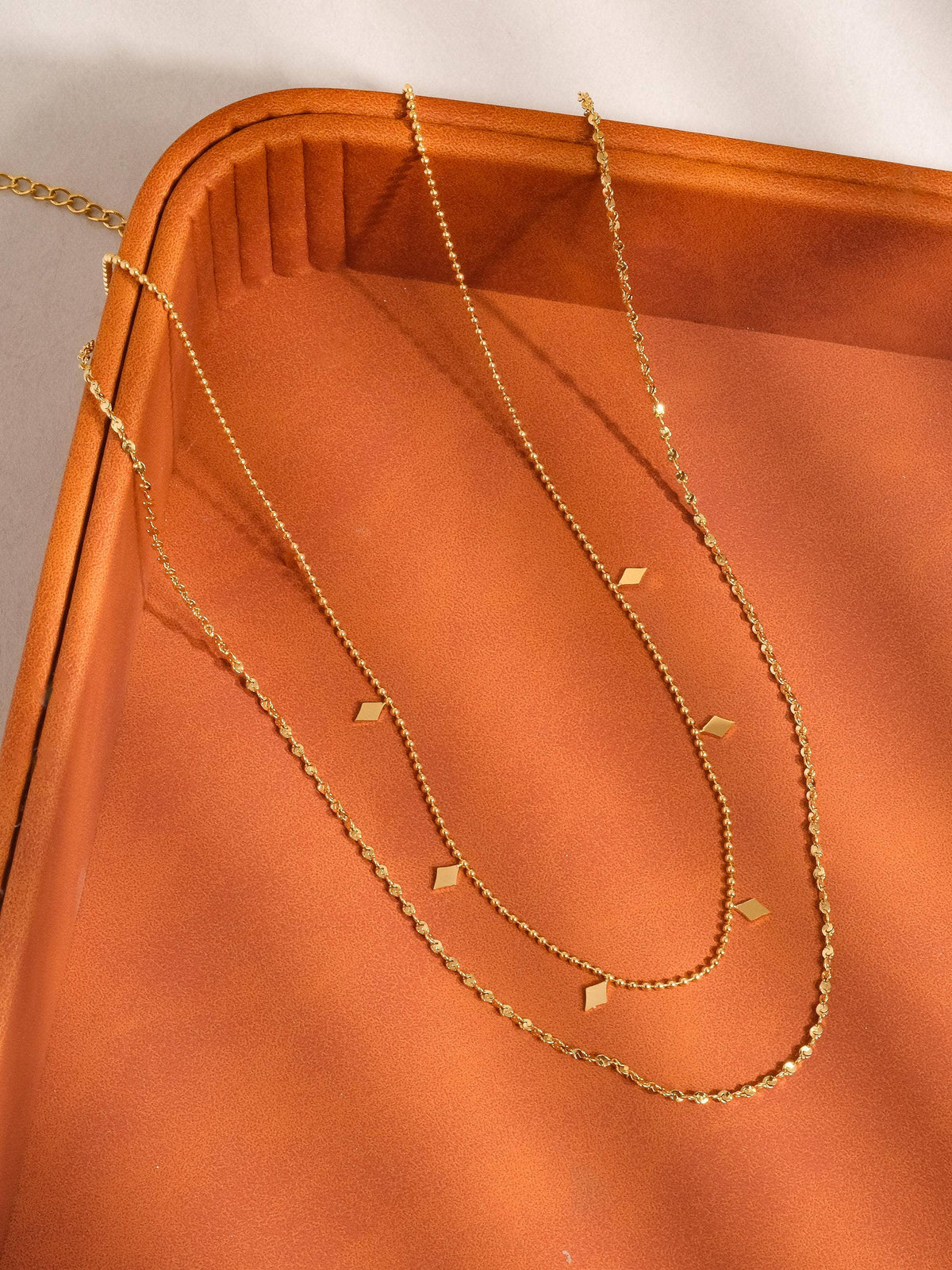 Arômes 18K Gold Non-Tarnish Layered Tassel Necklace: Yellow Gold