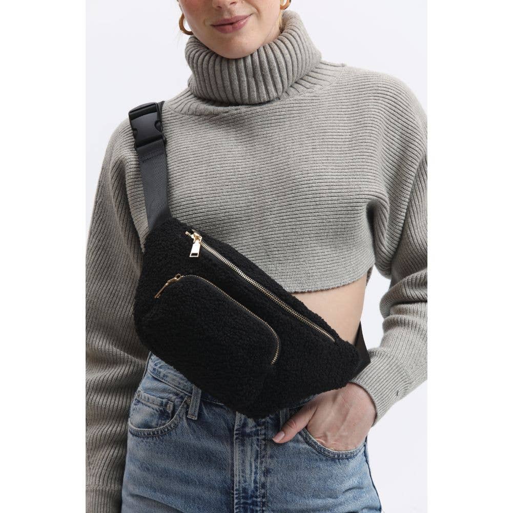 Orson Sherpa Shearling Belt Bag: Black
