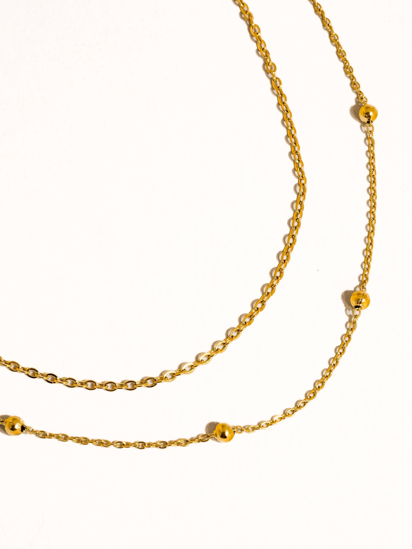 Pennie 18K Gold Non-Tarnish Layered Chain Anklets