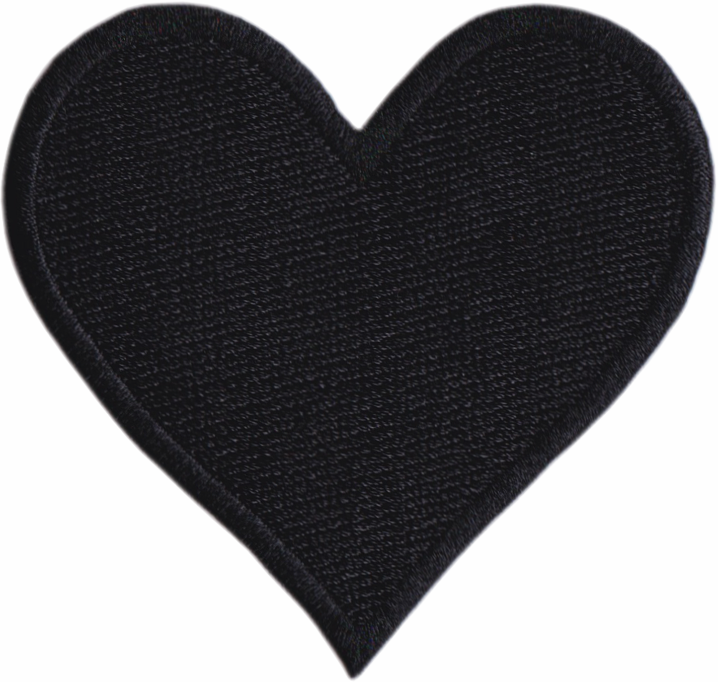 Patch - 2.88" Heart - Solid Colored - Black