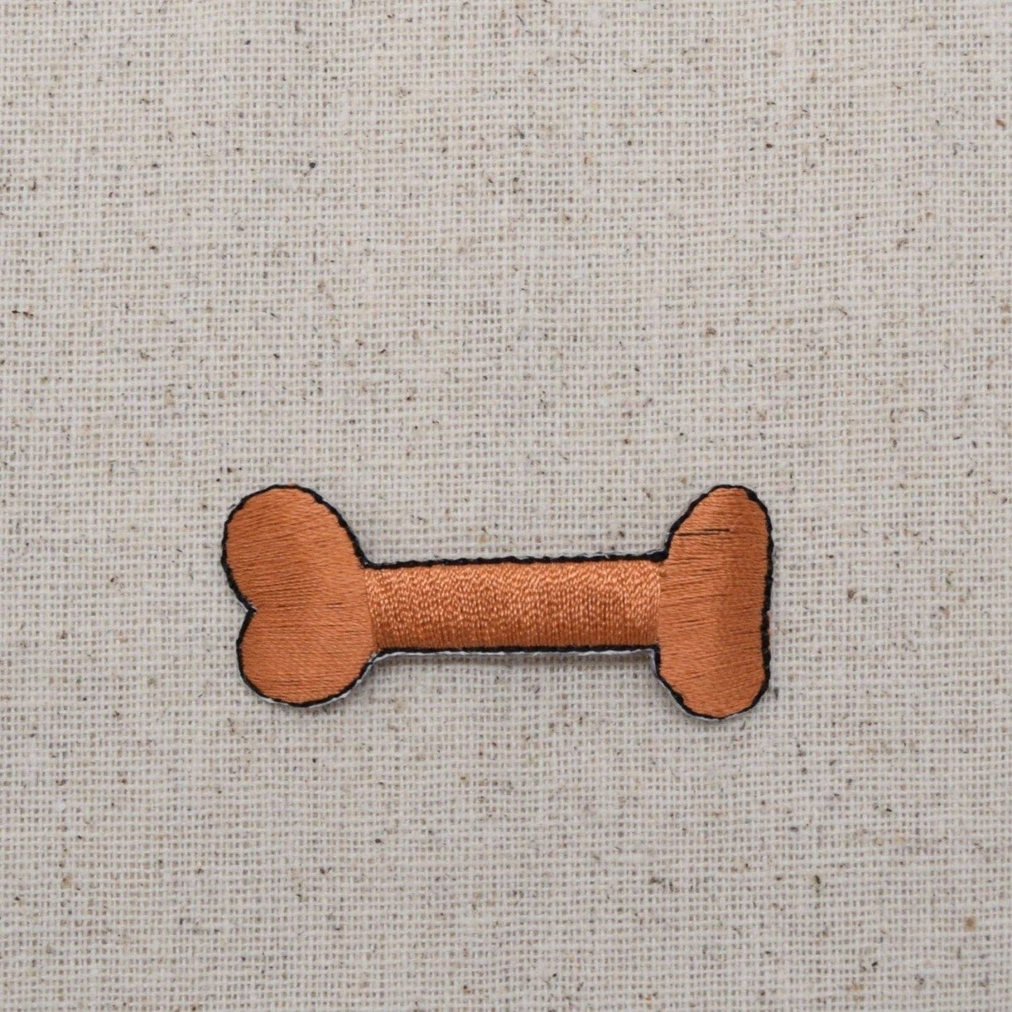 Dog Bone - 2 sizes - Brown Rawhide - Iron on Patch: Large 2 x 3/4
