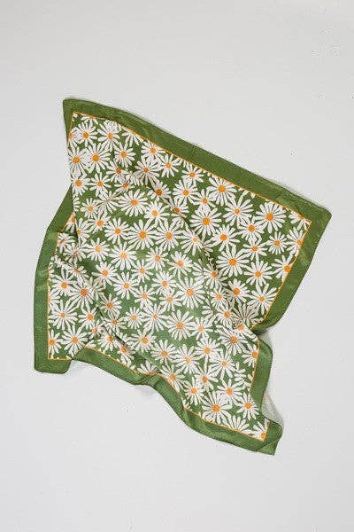 Green Flower Scarf