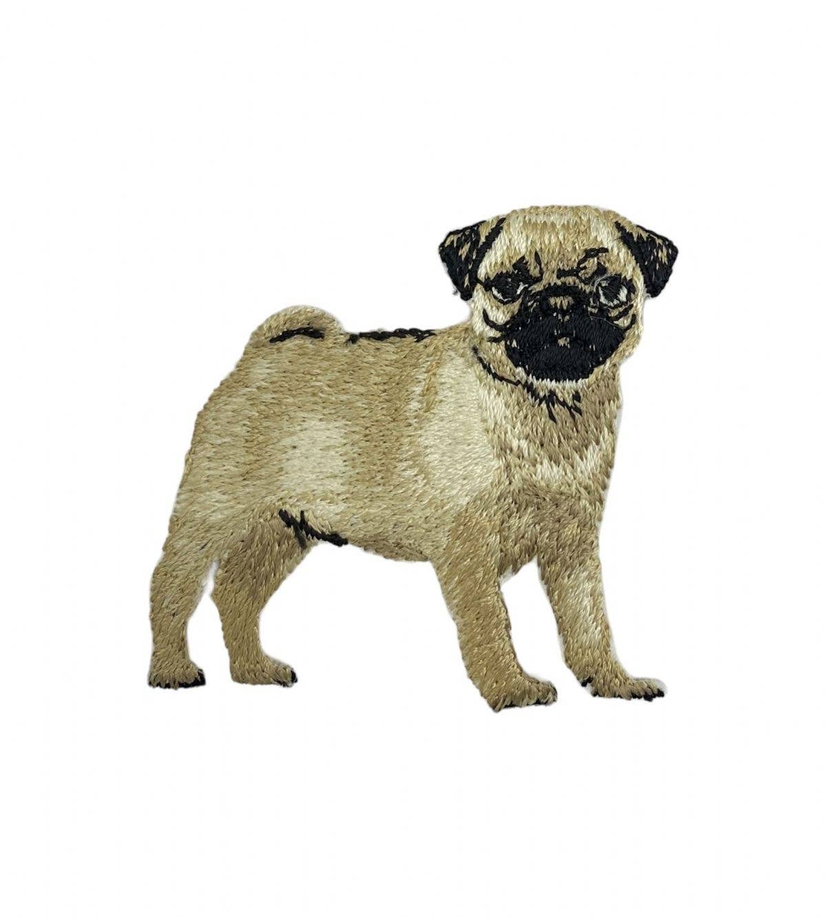 Pug Dog, Pets, Embroidered, Iron on Patch