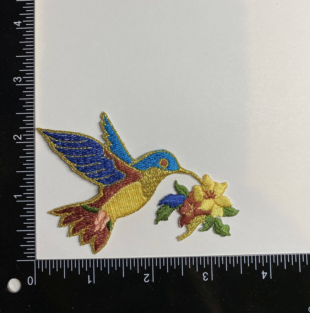 Cottagecore Hummingbird Embroidered Iron on Patch