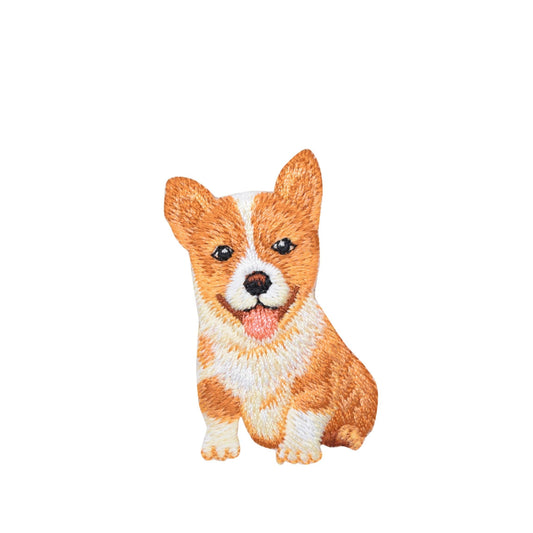 Corgi Puppy Dog Sitting Full Body  Embroidered Iron on Patch