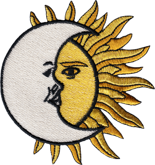 Patch - Celestial - Crescent Moon Over Sun - 4"