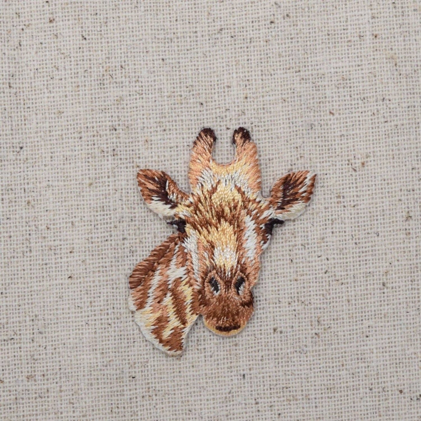 Giraffe Head - Face, Realistic Zoo Animals, Iron on Patch