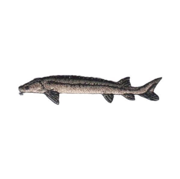 Sturgeon Fish, Embroidered, Iron on Patch