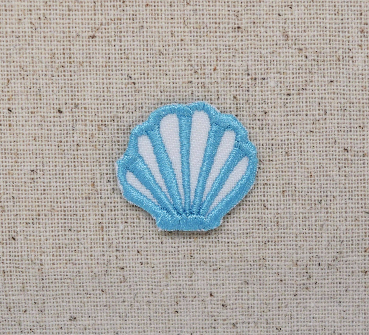 1 inch Seashell - Sea Shell - Embroidered Iron on Patch: Neon Pink