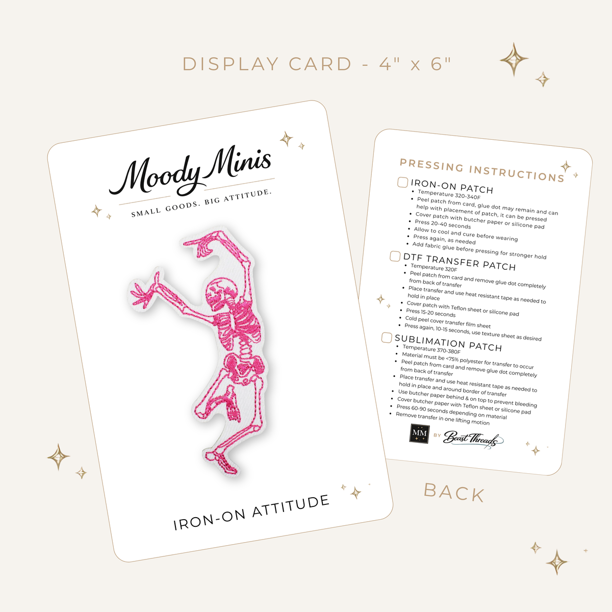 Pink Dancing Skeleton Embroidered Patch