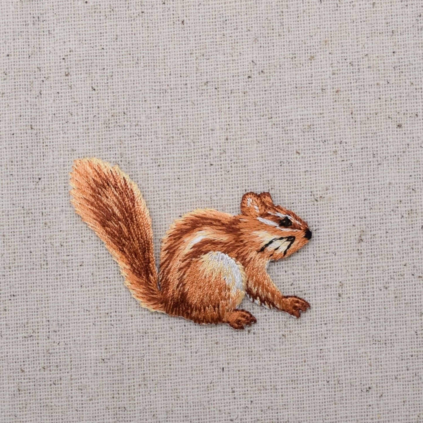 Chipmunk - Brown - Facing Right - Embroidered Iron on Patch