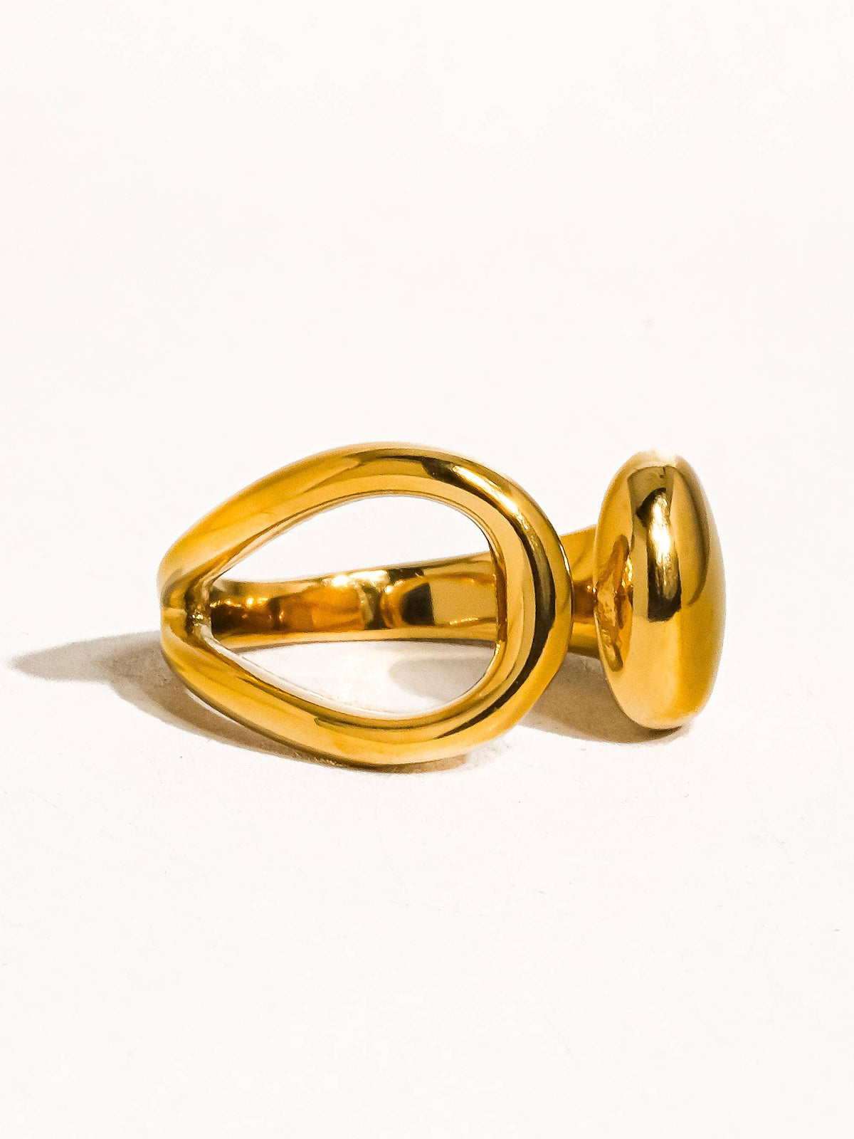 Florine 18K Gold Non-Tarnish Abstract Ring: Yellow Gold