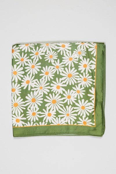 Green Flower Scarf